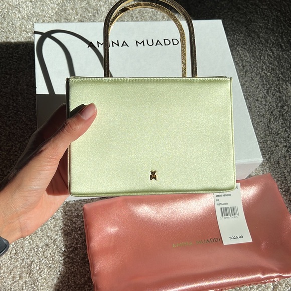 Amina Muaddi Henson Satin Bag - Picture 1 of 9